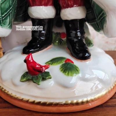 TƯỢNG ÔNG GIÀ NOEL VÁC TÚI QUÀ BẰNG SỨ